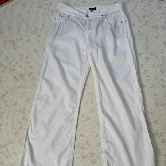 Y2K Le Château Low-Waisted Loose White Cotton Pants (Size 7/8) - Picture 1 of 7